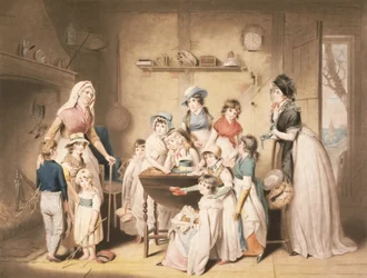 Die Waisen des Seemanns oder Das Abonnement der jungen Damen, graviert von William Ward (1766-1826), veröffentlicht 1800